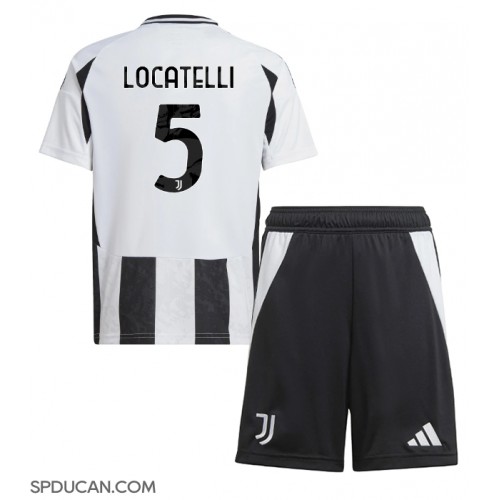 Dječji Nogometni Dres Juventus Manuel Locatelli #5 Domaci 2024-25 Kratak Rukav (+ Kratke hlače)